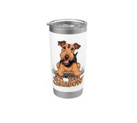 Airedale Terrier Sono il tuo fedele cucciolo ombra Bicchiere termico in acciaio inox doppia parete