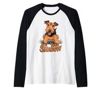 Airedale Terrier Sono Il Tuo Fedele Cucciolo Ombra Maglia con Maniche Raglan