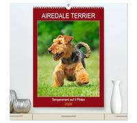 Airedale Terrier - Temperament auf 4 Pfoten (hochwertiger Premium Wandkalender 2026 DIN A2 hoch), Kunstdruck in Hochglanz: Die größte der Terrierrassen in 12 bezaubernden Bildern