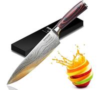 AIRENA Coltelli da Cucina, Coltello da Cucina 8"- Coltello giapponese - Acciaio inossidabile tedesco - Miglior Rapporto con custodia e squisita confezione regalo - Coltelli ultra affilati