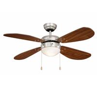 AireRyder - Ventilatore da soffitto Classic con illuminazione, all Nichel / Noce