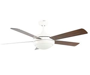 AireRyder - Ventilatore da soffitto Ursa bianco, ali argento/noce con illuminazione e telecomando