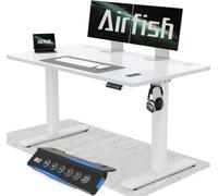 Airfish Scrivania Elettrica Regolabile 120x60cm con USB e Funzione di Memoria, Standing Desk con Sistemi Anti-Collisione, Altezza 73-118cm, Bianca