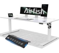 Airfish Scrivania regolabile in altezza, 180 x 80 cm, con presa USB, scrivania regolabile in altezza, elettrica con funzione memoria, 73 - 118 cm, bianco