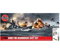AIRFIX 1/1200 SINK THE BISMARK GIFT SET KIT 1:1200 MODELLINO NAVE BARCA STATICO
