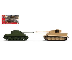 AIRFIX 1/72 KIT MILITARE CARRO ARMATO TIGER 1 VS SHERMAN MODELLINO AUTO STATICO