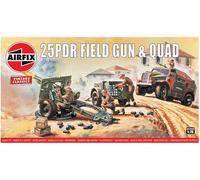 Airfix A01305V 1/76 Protezione da campo con Morris Com. C8 Fat 25pdr Field Gun & Quad, Vintage Classics, grigio