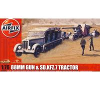 Airfix - 88mm Anti-tank Gun Sd.Kfz.7 Modello Kit 1:76 (72) Pak Trazione Auto