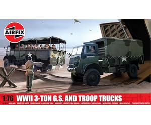 AIRFIX - A03306A 4X4 3 Tonnellate della Seconda Guerra Mondiale per Servizi Generali e Camion delle Truppe Kit per Modellismo in Plastica