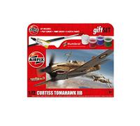 Airfix Curtiss Tomahawk IIB - Set regalo da appendere, modellino in plastica in scala 1:72, per adulti e bambini dagli 8 anni in su, include 4 colori acrilici Humbrol, 1 pennello e cemento