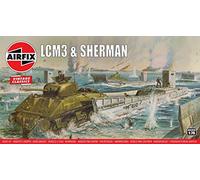 Airfix A03301V LCM3 & Sherman, modello in plastica per moto d'acqua e serbatoio per adulti e bambini dagli 8 anni in su, il set include 88 pezzi - modellino in scala 1:76