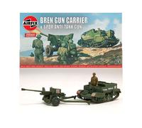 Airfix Quickbuild Airfix Vintage Classics Bren Gun Carrier e cannone anticarro da 6 PDR 1:76 Kit modello in plastica per veicoli terrestri milita