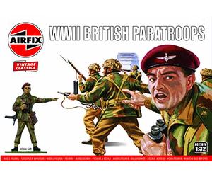 Airfix Set di modellini A02701V Paracadutisti Britannici della Seconda Guerra Mondiale, Accessori per Kit di Costruzione di Modelli, Kit di modellini in plastica per Adulti e Bambini 8+