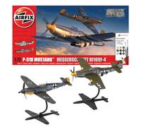 Airfix Set di modellini A50193 P-51D Mustang vs Bf109F-4 Dogfight Double Model Building Kit - Kit di modellini in plastica per adulti e bambini dagli 8 anni in su, il set include Sprues e decalcomanie