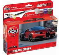 Airfix- Set Regalo per avviamento Bugatti Chiron 1:43 Supercar Kit Modello in pl
