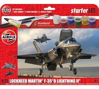 Airfix Lockheed Martin F-35B Lightning II - Kit di modellino aereo in plastica per adulti e bambini dagli 8 anni in su, include colori acrilici, pennelli e cemento in scala 1:72, A55010