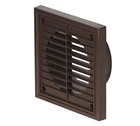 Airflow® Copertura Esterna per Ventilazione da Parete - Griglia Rotonda in Plastica Marrone per Condotti da 150 mm / 6" - Uscita Aria Resistente alle Intemperie - 187 mm x 187 mm