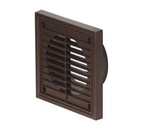 Airflow® Copertura Esterna per Ventilazione da Parete - Griglia Rotonda in Plastica Marrone per Condotti da 125 mm / 5" - Uscita Aria Resistente alle Intemperie - 187 mm x 187 mm