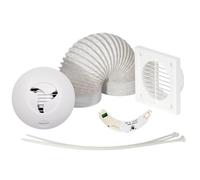 Airflow® iCON 15 Kit Ventilatore Estrazione con Timer - 100mm/4 - Include Modulo Timer, Griglia Bianca, Tubo PVC - 19 l/s, 9.7W, Basso Consumo Energetico, Garanzia 3 Anni