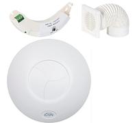 Airflow iCON 15 Ventilatore Estrattore da Bagno 19 l/s con Timer Regolabile 1-30 min, Griglia Esterna, Ducting PVC 3 m, Condotto 100 mm, 9.7W a Basso Consumo, Garanzia 3 Anni