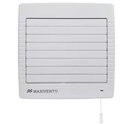 Airflow MaxiVent Ventilatore Estrattore 150 mm con Otturatore Automatico e Corda - 72 l/s, IP45, 28W, Silenzioso 57 dB, Garanzia 3 Anni, Installazione a Parete/Soffitto, Facile da Montare