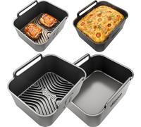 AirFlow Pro™ - Set di stampi in silicone per Ninja Foodi MAX Dual Zone AF400EU, 9,5 l, 2 inserti + 2 stampi piani, accessori per friggitrice ad aria calda