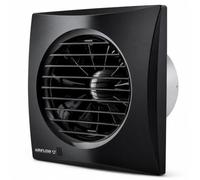 Airflow Ventilatore Aspiratore Bagno con Sensore di Umidità e Timer Regolabili - Ø100 mm - 27 l/s - 7,5 W Basso Consumo - SFP 0,27 W/l/s - Aria Quiet 100 HT Nero - 2 Anni
