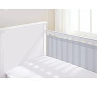 AirflowBaby, Essential - Fodera in rete traspirante da 2 mm, per culle con materasso da 120 x 60 cm o 140 x 70 cm, grigio, altezza 35 cm, 2 lati, alternativa al paracolpi non imbottito, testato per la