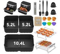 Airfryer Accessori per friggitrice ad aria calda Ninja Foodi Flexdrawer 10,4 l AF500EU, 1 × 10,4 l e 2 × 5,2 l, stampo in silicone per friggitrice ad aria calda Ninja, senza BPA e lavabile in