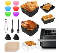 Airfryer Accessori per friggitrice ad aria calda Ninja Foodi Flexdrawer AF500EU, set di 22 stampi in silicone Ninja Airfryer 2×5.2L stampo in silicone per friggitrice ad aria calda AF500de