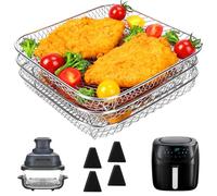 Airfryer Accessori per friggitrice ad aria calda Russell Hobbs 4L /Ninja PRO 4,7L AF140EU & AF180EU Airfryer Racks/Griglia, Square Impilabile Cestini per friggitrice ad aria calda, Accessori per Air