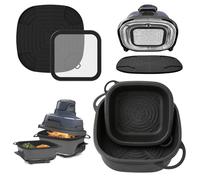 Airfryer Accessori per Ninja CRISPi FN101UE: set completo con 2 stampi in silicone + 1 paraspruzzi in acciaio inox + 1 base resistente al calore per friggitrice ad aria calda Ninja FN101EUGY