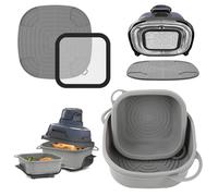 Airfryer Accessori per Ninja CRISPi FN101UE: set completo con 2 stampi in silicone + 1 paraspruzzi in acciaio inox + 1 base resistente al calore per friggitrice ad aria calda Ninja FN101EUGY