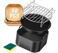 Airfryer Accessori per Philips serie 5000 L 4.1L (HD9255, HD9252, HD9200), accessorio quadrato friggitrice ad aria calda per Philips Essential 4,1L, stampo in silicone Airfryer con spugna, senza BPA
