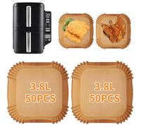 Airfryer - Carta da forno per Ninja Double Stack XL SL300EU, 100 pezzi, accessori per friggitrice ad aria calda Foodi Max Dual Zone 7,6L Ninja SL300EU, Air Fryer Baking Paper