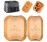 Airfryer - Carta da forno per Philips Airfryer Dual Basket 3000 Series 9L, 120 pezzi Philips Airfryer per friggitrice ad aria calda Tefal 5.2L/3.1L (60 + 60 pcs) (6L + 3L)