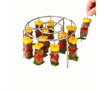 Airfryer rack,304 griglia in acciaio inox, griglia per friggitrice ad aria calda, spiedino rotondo appeso e verticale, perfetto per pollo, manzo e verdura Airfryer accessori (15 skewer)