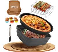 Airfryer - Set da 11 pezzi per Philips Airfryer XXL 7,2L-7,3L, XL 6,2L, Cosori Turboblaze, Ninja, Tefal, Cecotec, ecc., MUEZDUR senza BPA, accessorio con carta da forno e stampo in silicone