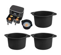Airfryer - Stampo in silicone per friggitrice ad aria calda, 3 pezzi, per friggitrice ad aria calda, in silicone, per Cosori/Philips/Ninja/Tefal e più uova, colore: nero