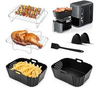 Airfryer - Stampo in silicone per friggitrice ad aria calda Ninja Double Stack XL SL401 SL400, 7 pezzi riutilizzabili per friggitrice ad aria calda (7 accessori per friggitrice ad aria calda