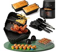 Airfryer - Stampo in silicone per friggitrice ad aria calda Philips Airfryer Dual Basket NA230 serie 6.2L, multifunzione come stampo da forno, griglia e stampo da torta + pinza da cucina inclusa