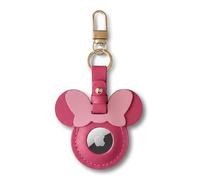 AirGear® MickeyTag - Portachiavi Airtag in pelle con ciondolo in vera pelle, compatibile con Apple Airtag (rosa-rosso)