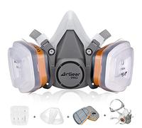 AirGearPro M-500 A1P2 Maschera Antigas Antipolvere Riutilizzabile | Respiratore riutilizzabile per Verniciatura, Levigatura, Costruzione, Fai da te | Antigas e antipolvere, con filtri