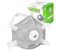 AirGearPro Mascherina FFP3 con Valvola - Maschera Antipolvere per Polveri Sottili con Strato al Carbone Attivo - Per Lavoro, Verniciatura a Spruzzo, Cantiere - Mascherine FFP3 Certificate - 10 Pezzi