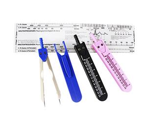 Airgoesin Calibri ECG ECG con righello per elettrocardiogramma disegno divisore con righello extra, colori assortiti, 3 pezzi/confezione