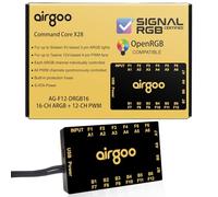 Airgoo Command Core X28, controller ARGB magnetico a 16 canali e hub ventola PWM a 12 canali 2 in 1, illuminazione PC alimentata SATA e hub ventola, compatibile SignalRGB e OpenRGB, AG-F12-DRGB16