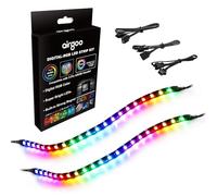 airgoo Striscia LED RGB indirizzabile per PC, 35 x 1 x 0,3 cm, copertura in silicone trasparente, per intestazione argb a 3 pin da 5 V, otto potenti magneti integrati, facile da installare