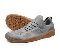 AIRHAS Scarpe da Uomo a Piedi Nudi Zero Drop Wide Toe Box Minimaliste Scarpe da Ginnastica per Gli Uomini Deadlift Cross Training Sneakers, Grigio Scuro/Gomma, 43 EU