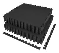 AIRHOP 12 pz 60x60x1,4cm Tappetino per Attrezzature da Esercizio, Superficie in Gomma Robusta e Spessa,Tappetino Puzzle per la Protezione del Pavimento, per Palestra e Casa,Tappetino Fitness BK-12PCS