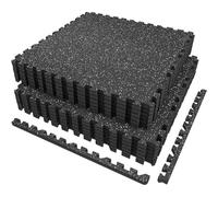 AIRHOP 6 pz 60x60x1,4cm pavimento gommato palestra, Superficie in Gomma Robusta e Extra Spessa,Tappetino Puzzle per la Protezione del Pavimento, per Palestra e Casa,tappeto palestra,2,16 m²
